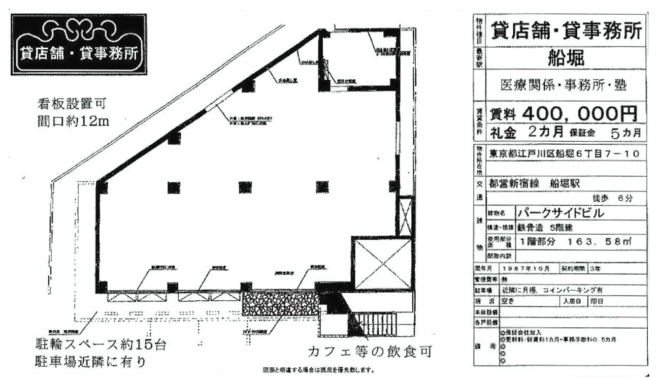 江戸川区船堀6 7 10 船堀駅 パークサイドビルの賃貸事務所 貸事務所 貸店舗の詳細 テナント Biz