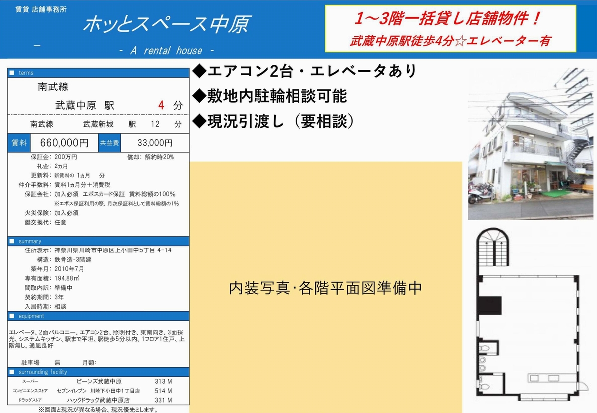 川崎市中原区上小田中5 4 14 武蔵中原駅 ホッとスペース中原の賃貸事務所 貸事務所 貸店舗の詳細 テナント Biz